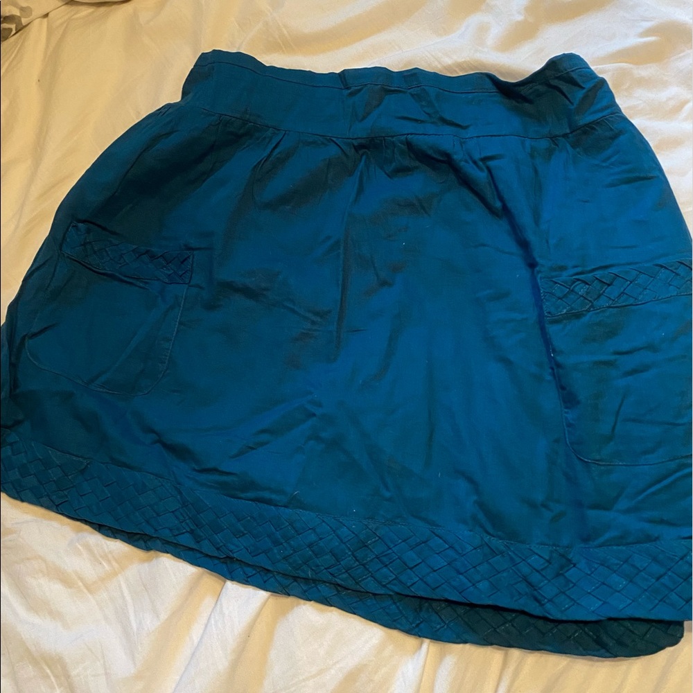 Blue braid detail mini skirt